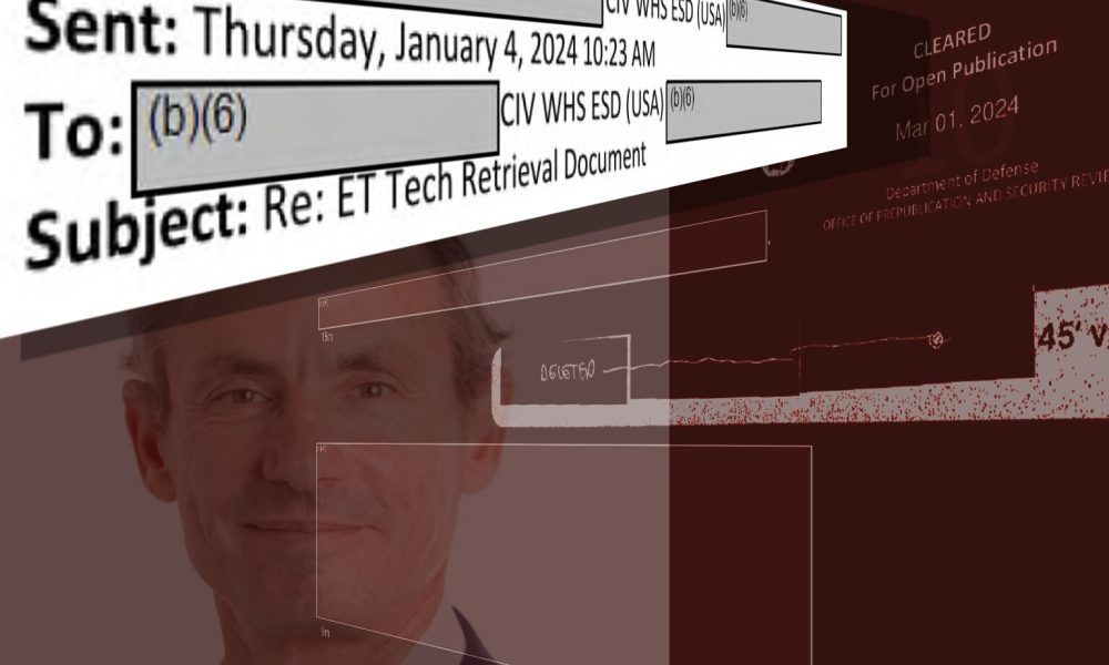 All'interno della revisione del Pentagono del presunto testo di recupero di un incidente UFO di Christopher Mellon